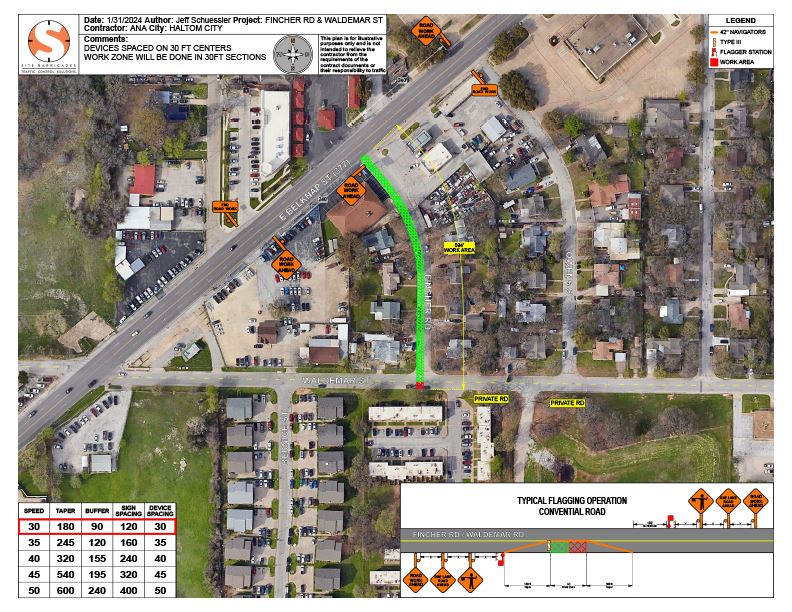 Haltom City road construction Feb 1 2024 Fincher Rd Waldemar St