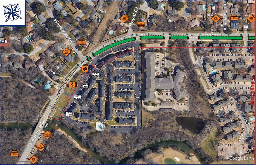 Haltom City road construction feb 12 2024 Glenview Dr