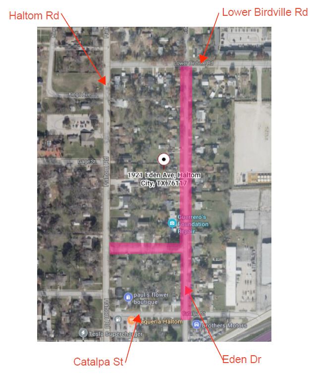 Haltom City - Capital Improvements Project Eden Ave. Zelma St.